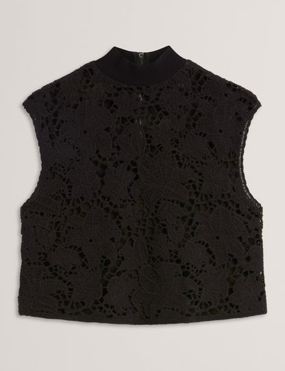 Ted Baker Aenabet Crochet Lace High Neck Crop Top Women's