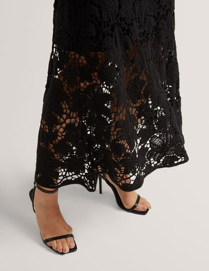 Ted Baker Aphria Crochet Lace Flared Midi Skirt Women's