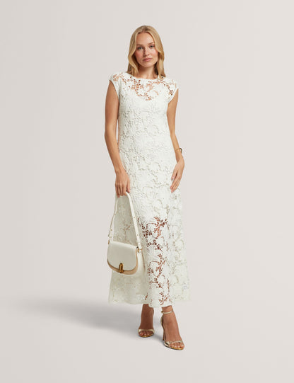 Ted Baker Zinha Crochet Lace Sleeveless Aline Midi Dress Women's