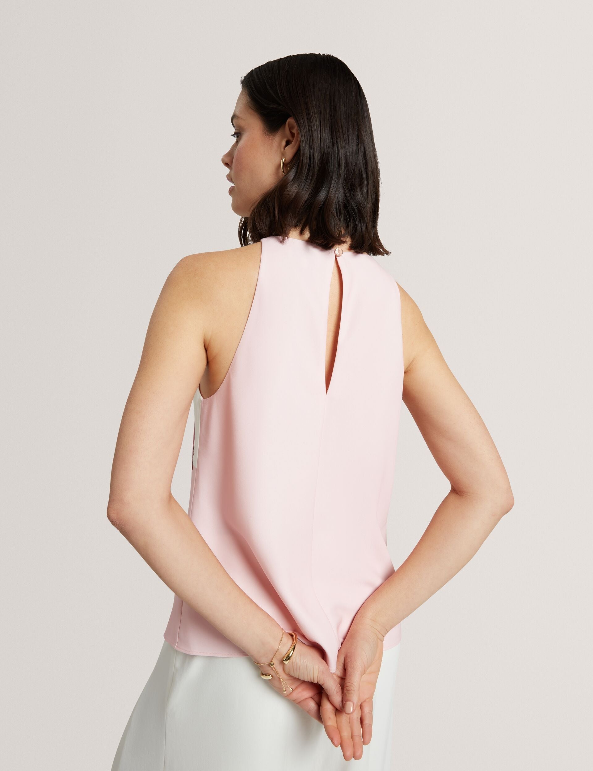 Ted Baker Brosa Floral Placement Print Halterneck Top Women's