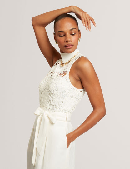 Ted Baker Calanta Crochet Lace Top Wide Leg Jumpsuit Women's