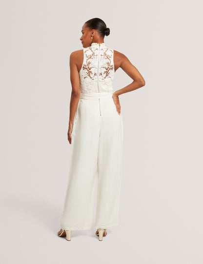 Ted Baker Calanta Crochet Lace Top Wide Leg Jumpsuit Women's