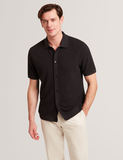 Ted Baker Connyr Textured Knit Buttonthrough Polo Shirt