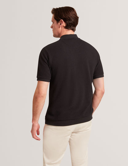 Ted Baker Connyr Textured Knit Buttonthrough Polo Shirt