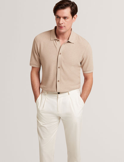 Ted Baker Connyr Textured Knit Buttonthrough Polo Shirt