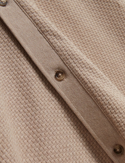 Ted Baker Connyr Textured Knit Buttonthrough Polo Shirt