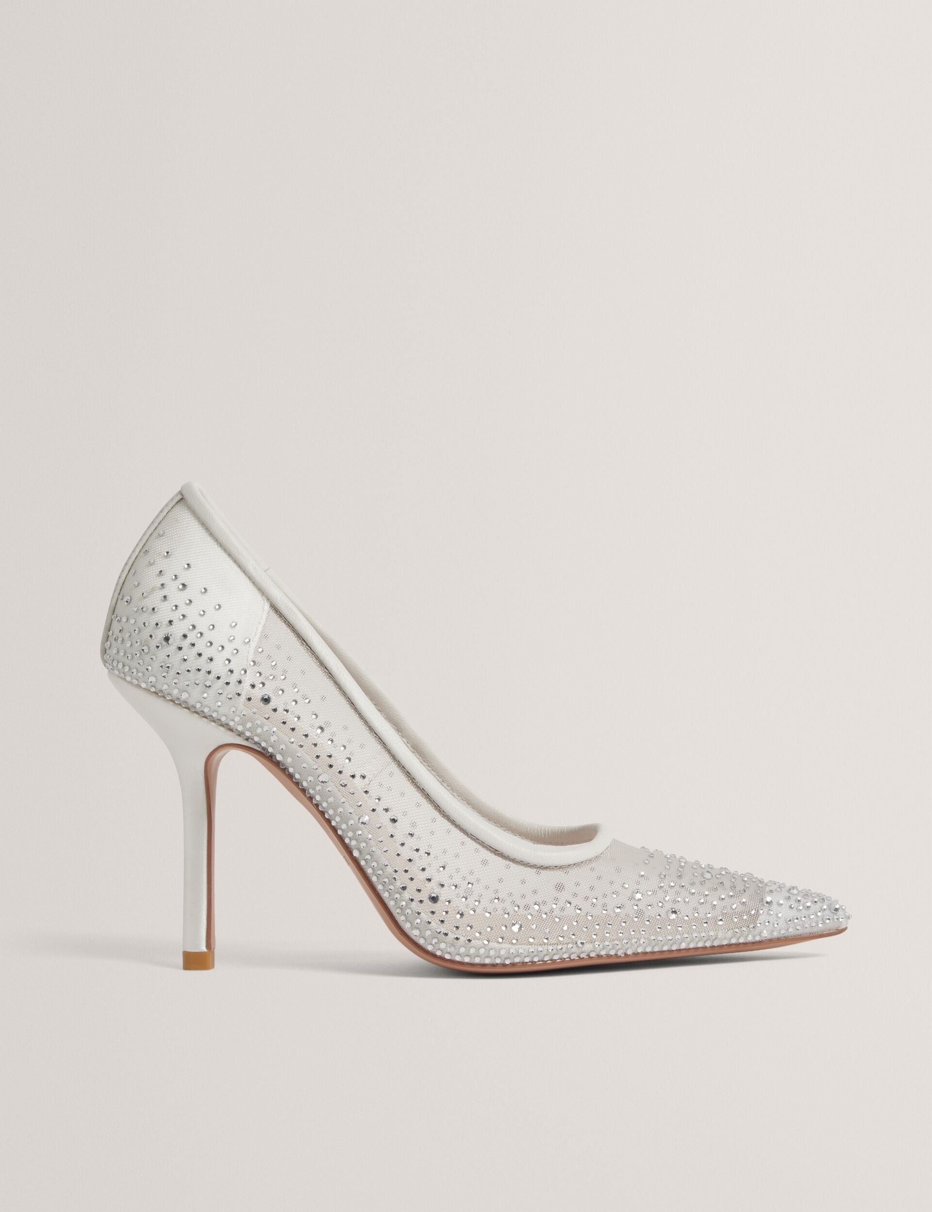 Ted Baker Criista Bejewelled Mesh Stiletto Court Heels Women's