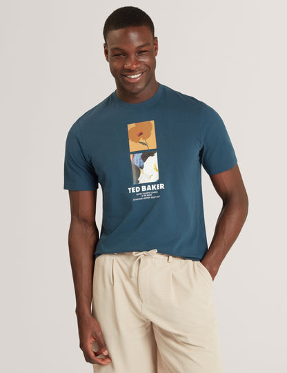 Ted Baker Lambbet Floral Double Graphic Cotton Tshirt