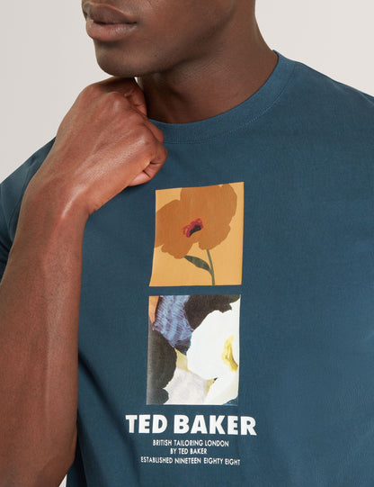 Ted Baker Lambbet Floral Double Graphic Cotton Tshirt
