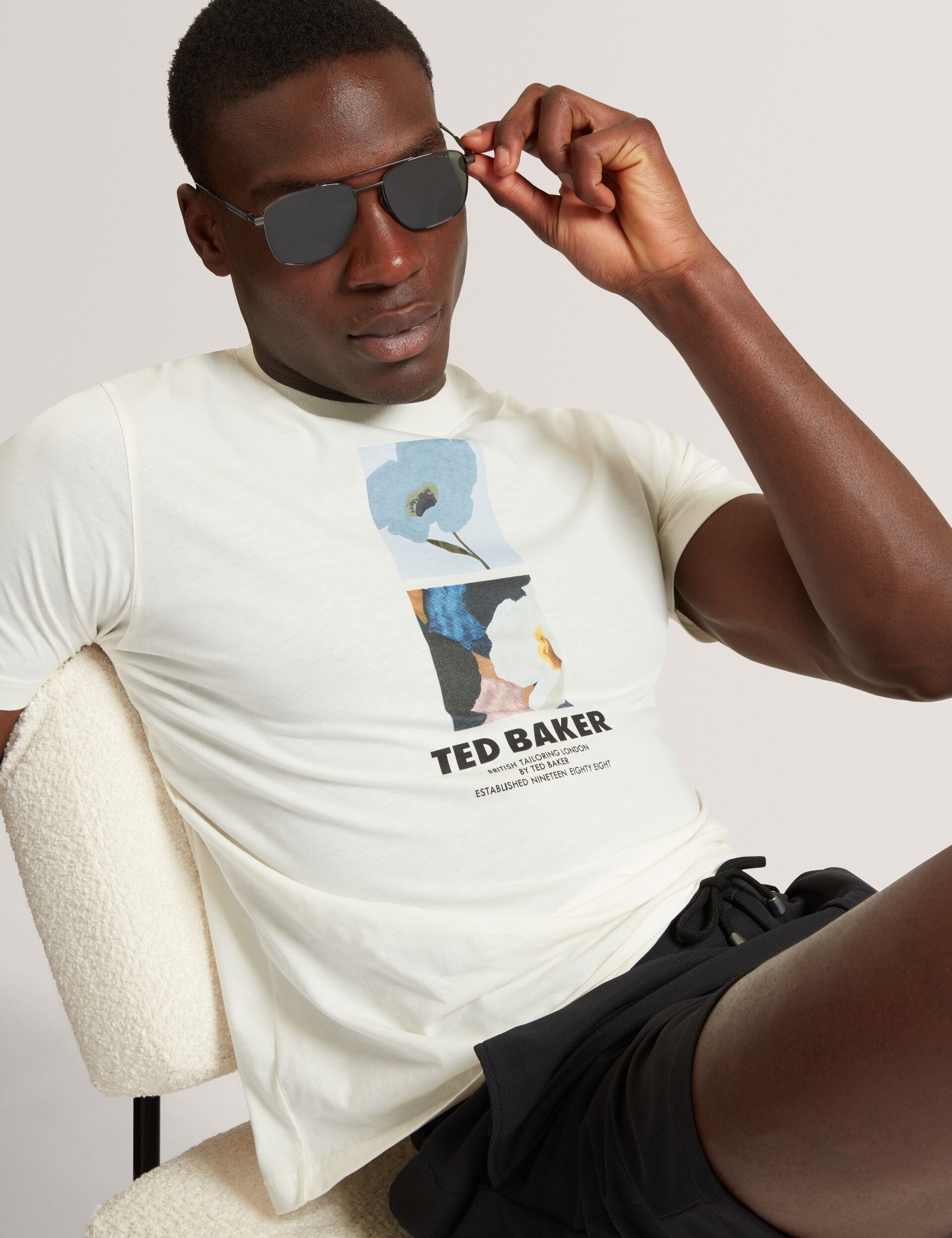 Ted Baker Lambbet Floral Double Graphic Cotton Tshirt