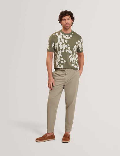 Ted Baker Alddat Foliage Print Cotton Fine Knit Tshirt