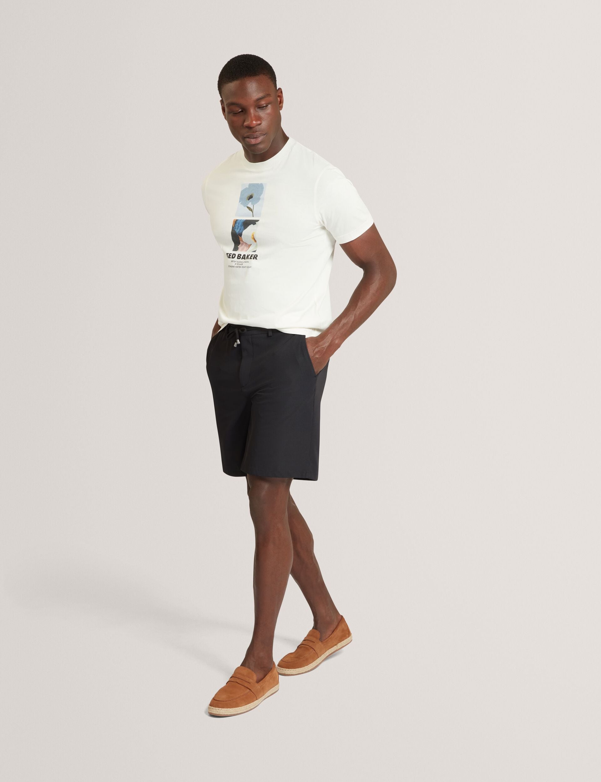 Ted Baker Cialdas Waffle Texture Straight Leg Shorts