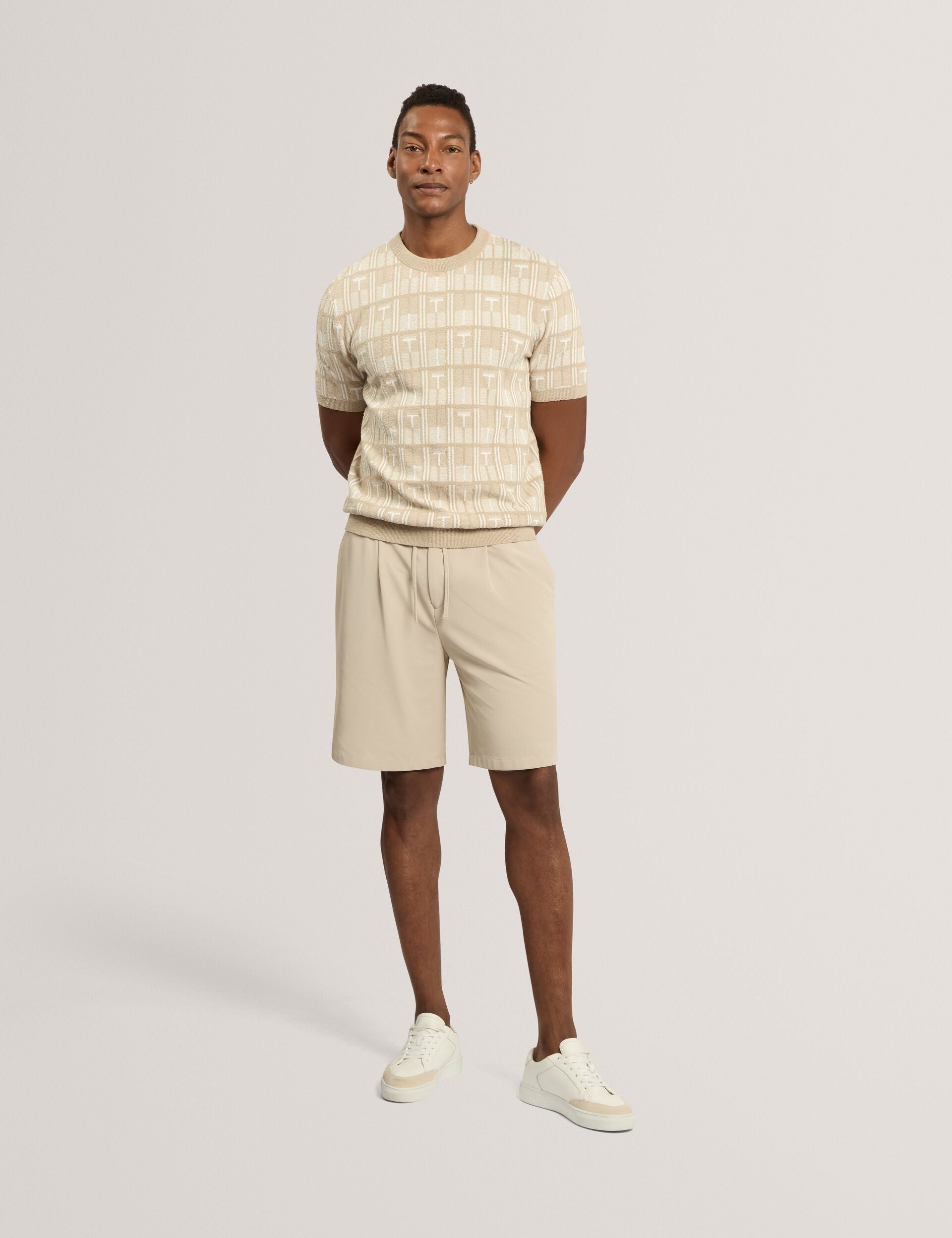 Ted Baker Cialdas Waffle Texture Straight Leg Shorts