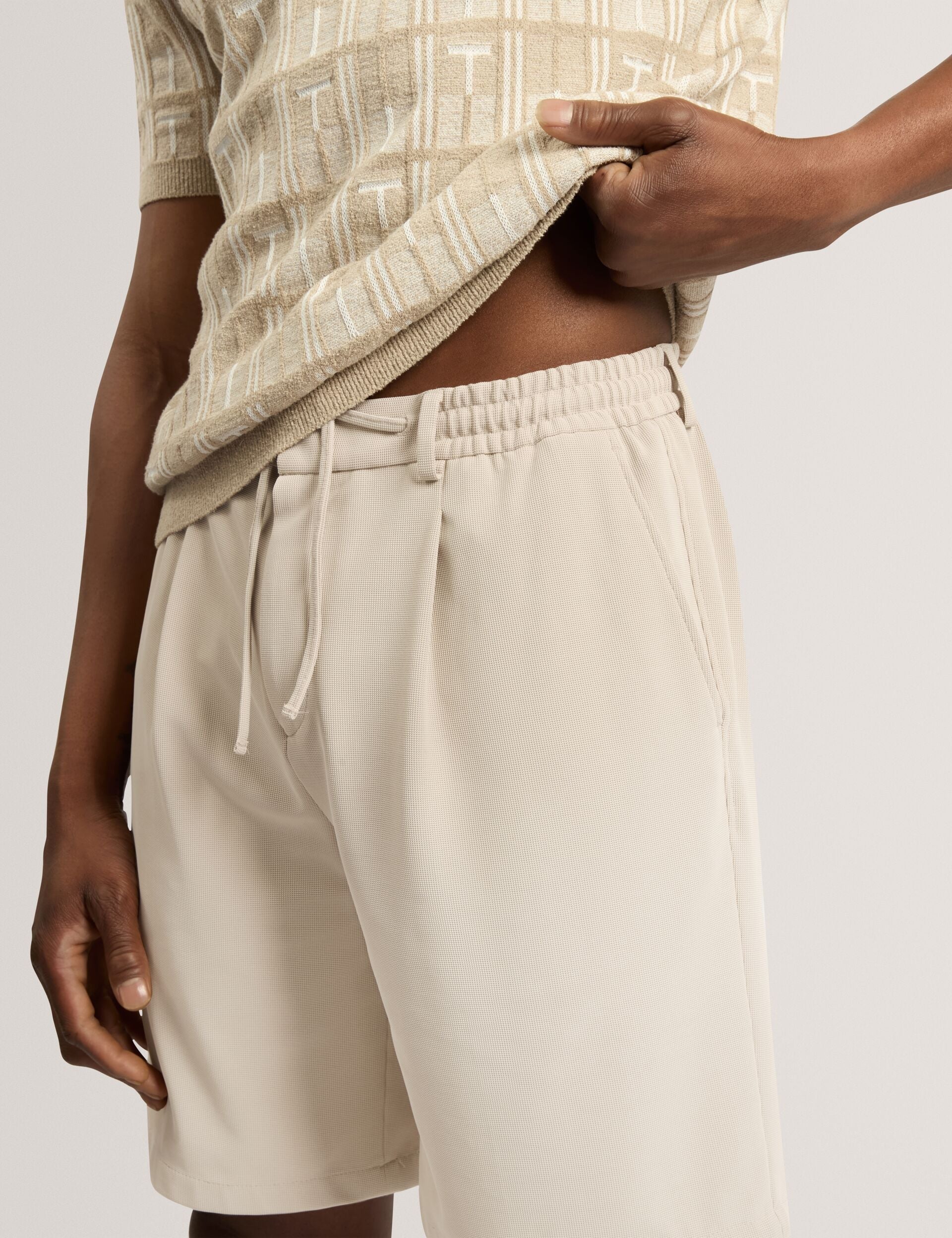 Ted Baker Cialdas Waffle Texture Straight Leg Shorts