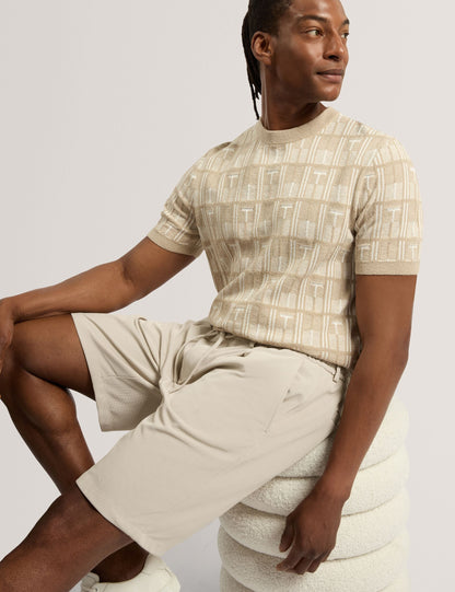 Ted Baker Cialdas Waffle Texture Straight Leg Shorts