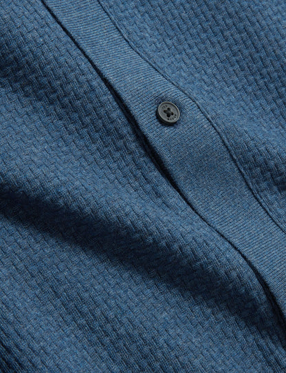 Ted Baker Connyr Textured Knit Buttonthrough Polo Shirt