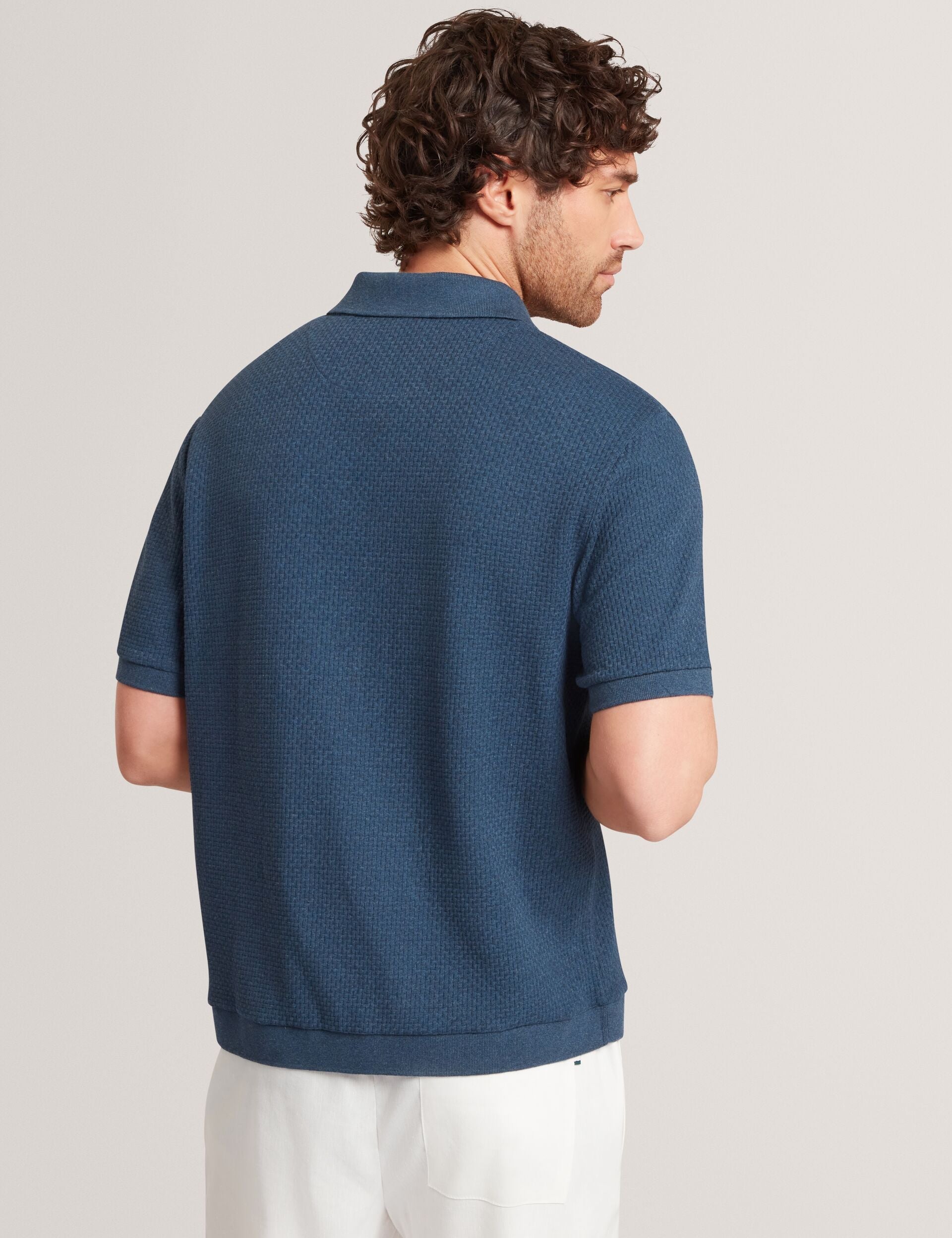 Ted Baker Connyr Textured Knit Buttonthrough Polo Shirt