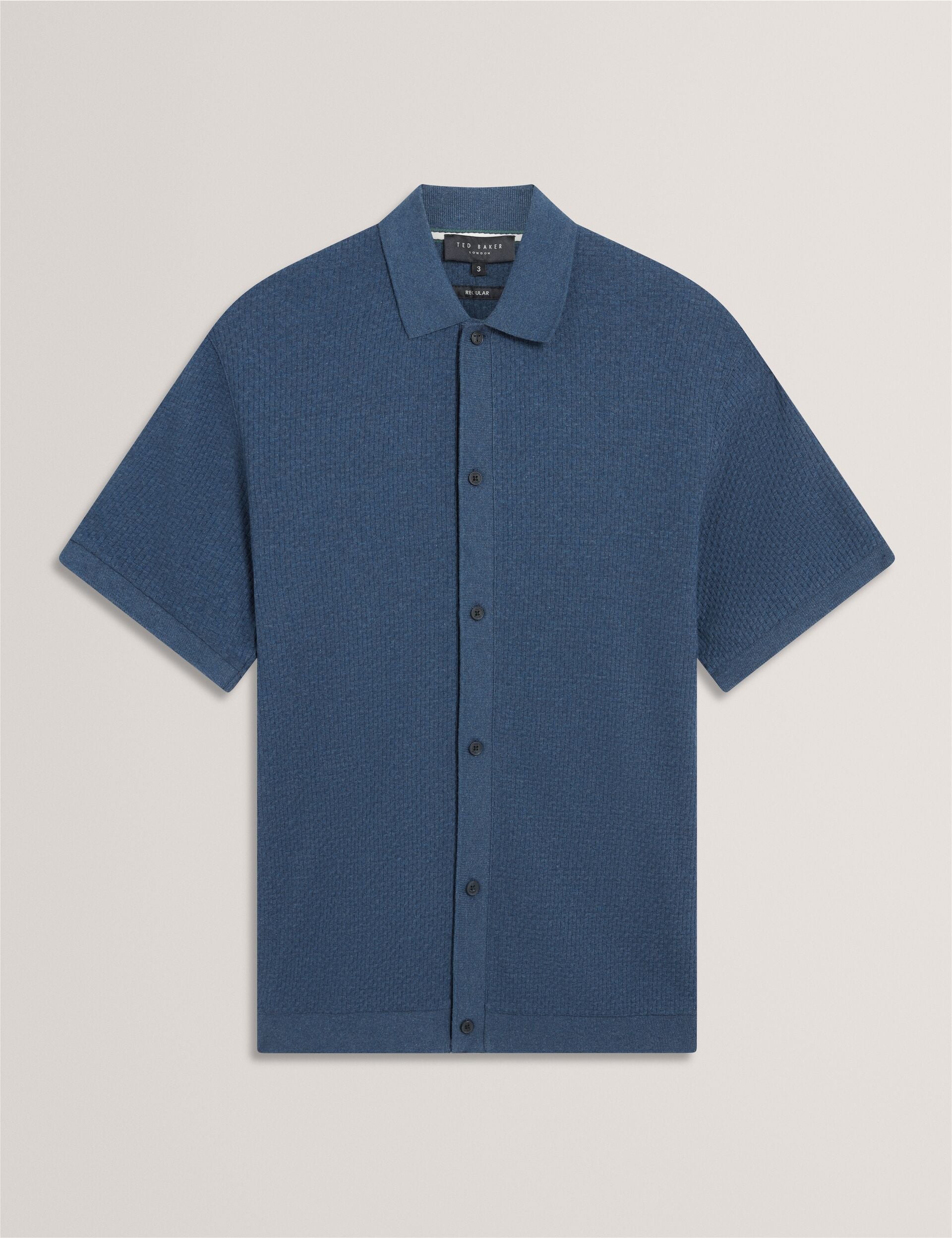 Ted Baker Connyr Textured Knit Buttonthrough Polo Shirt