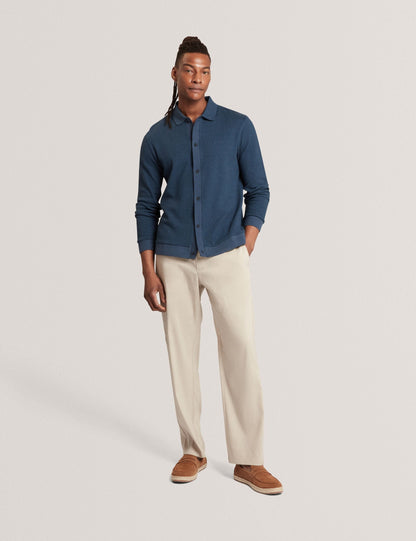 Ted Baker Wilkes Long Sleeve Textured Buttonthrough Polo