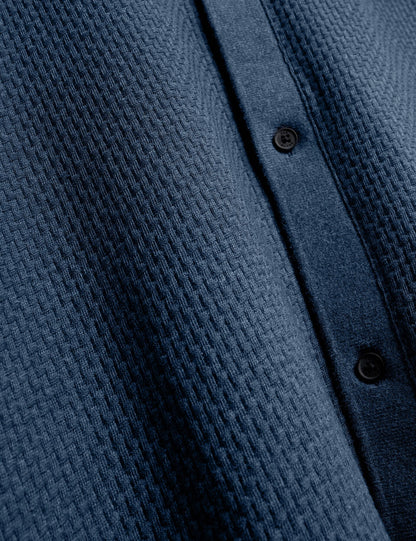 Ted Baker Wilkes Long Sleeve Textured Buttonthrough Polo