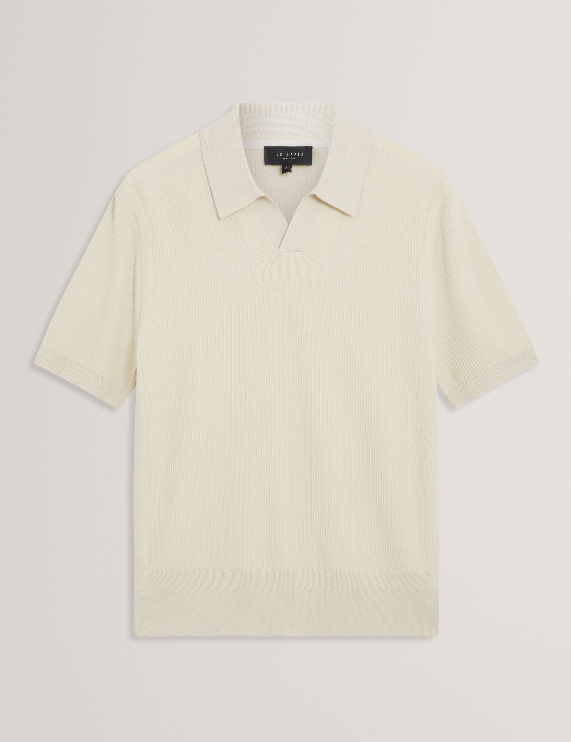 Ted Baker Aindrea Stitched Rib Open Neck Polo Shirt