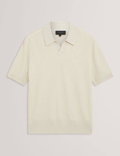 Ted Baker Aindrea Stitched Rib Open Neck Polo Shirt