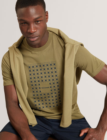 Ted Baker Mccourt Tile Graphic Cotton Crew Neck Tshirt