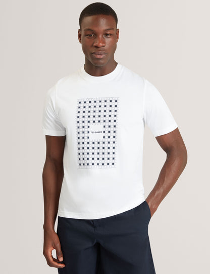Ted Baker Mccourt Tile Graphic Cotton Crew Neck Tshirt