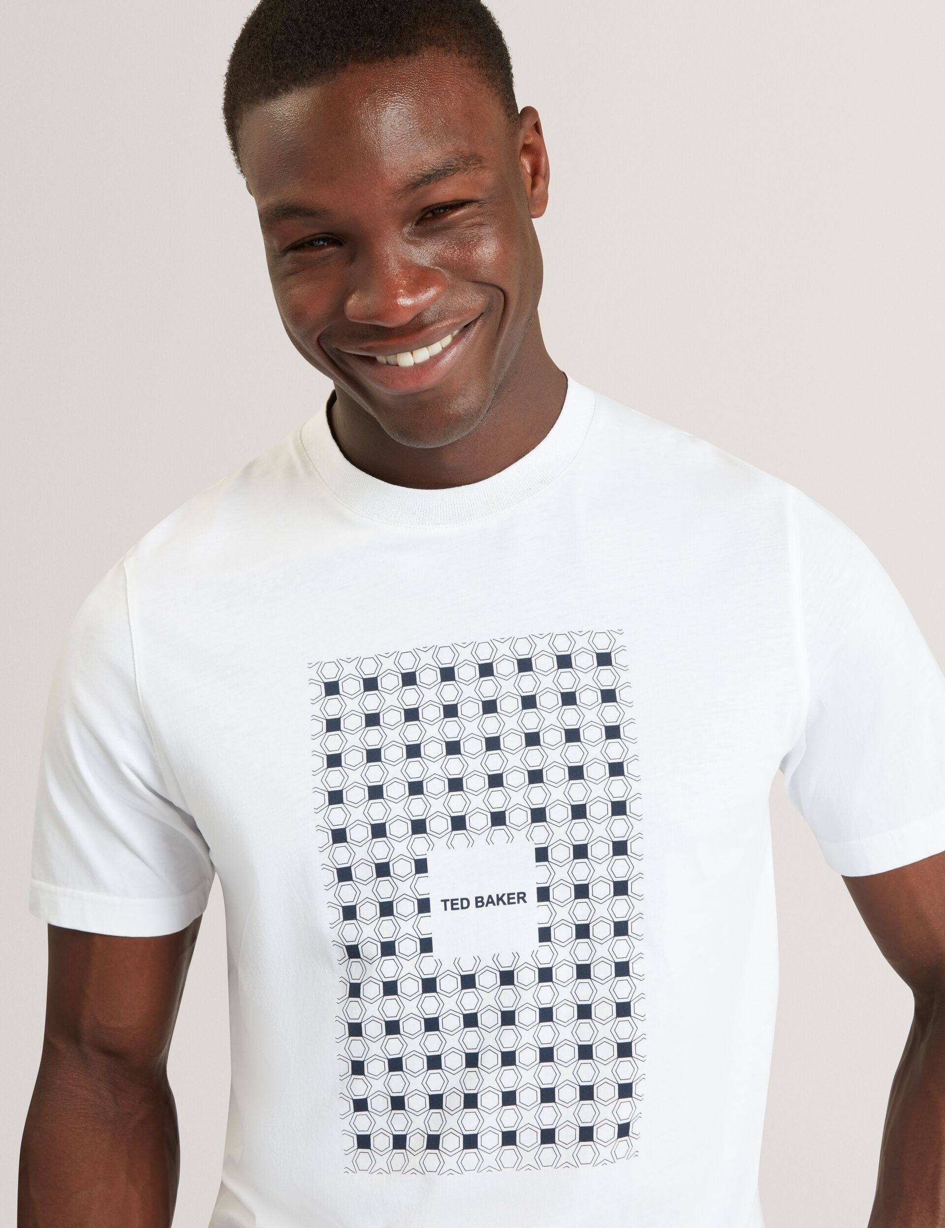 Ted Baker Mccourt Tile Graphic Cotton Crew Neck Tshirt