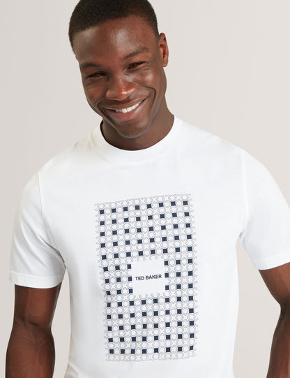 Ted Baker Mccourt Tile Graphic Cotton Crew Neck Tshirt