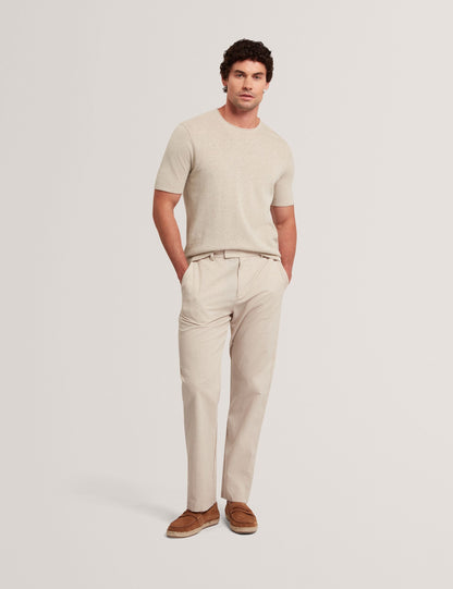 Ted Baker Curran Rolled Edge Linen Blend Knit Tshirt