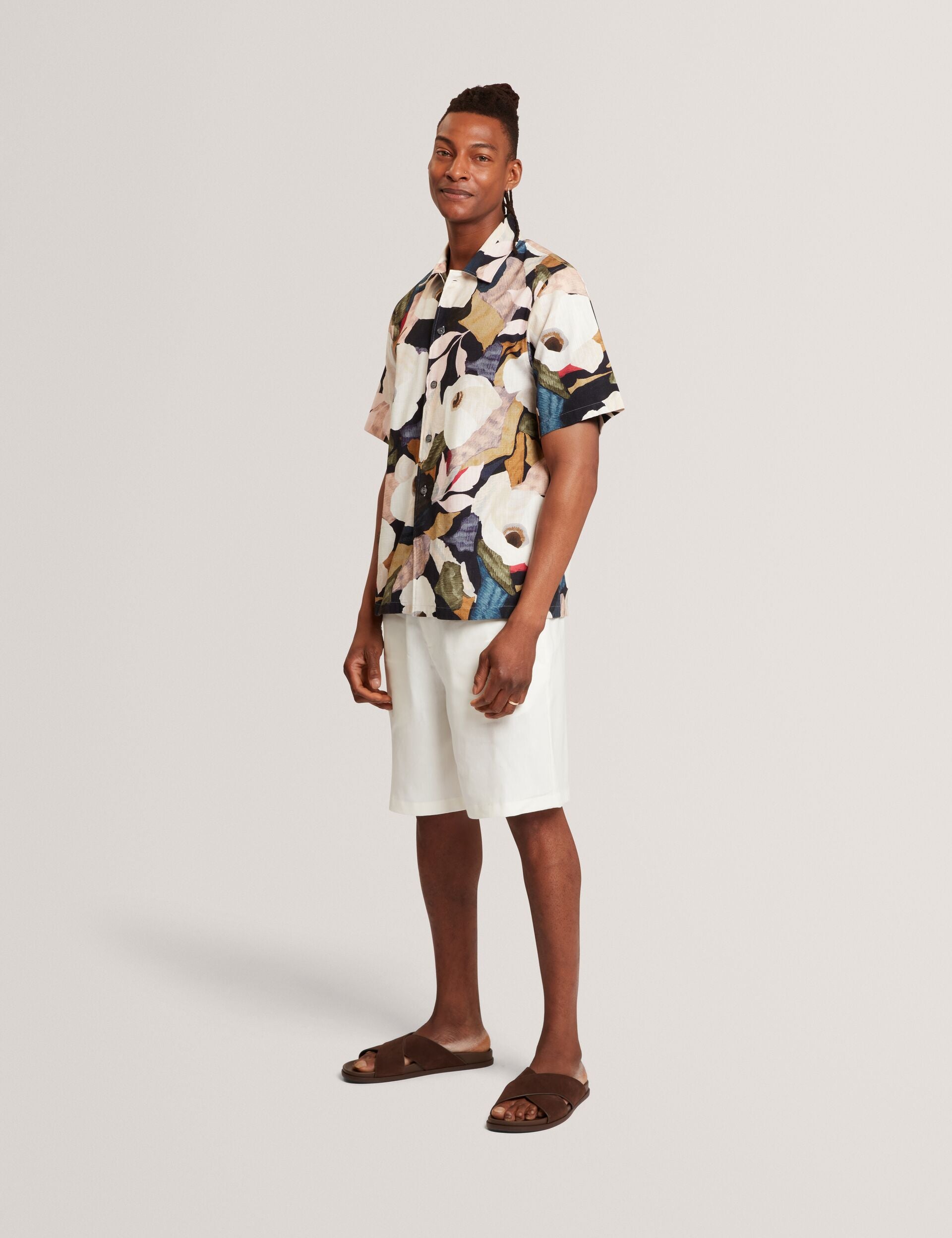 Ted Baker Langdon Garden Print Relaxed Short Sleeve Shirt