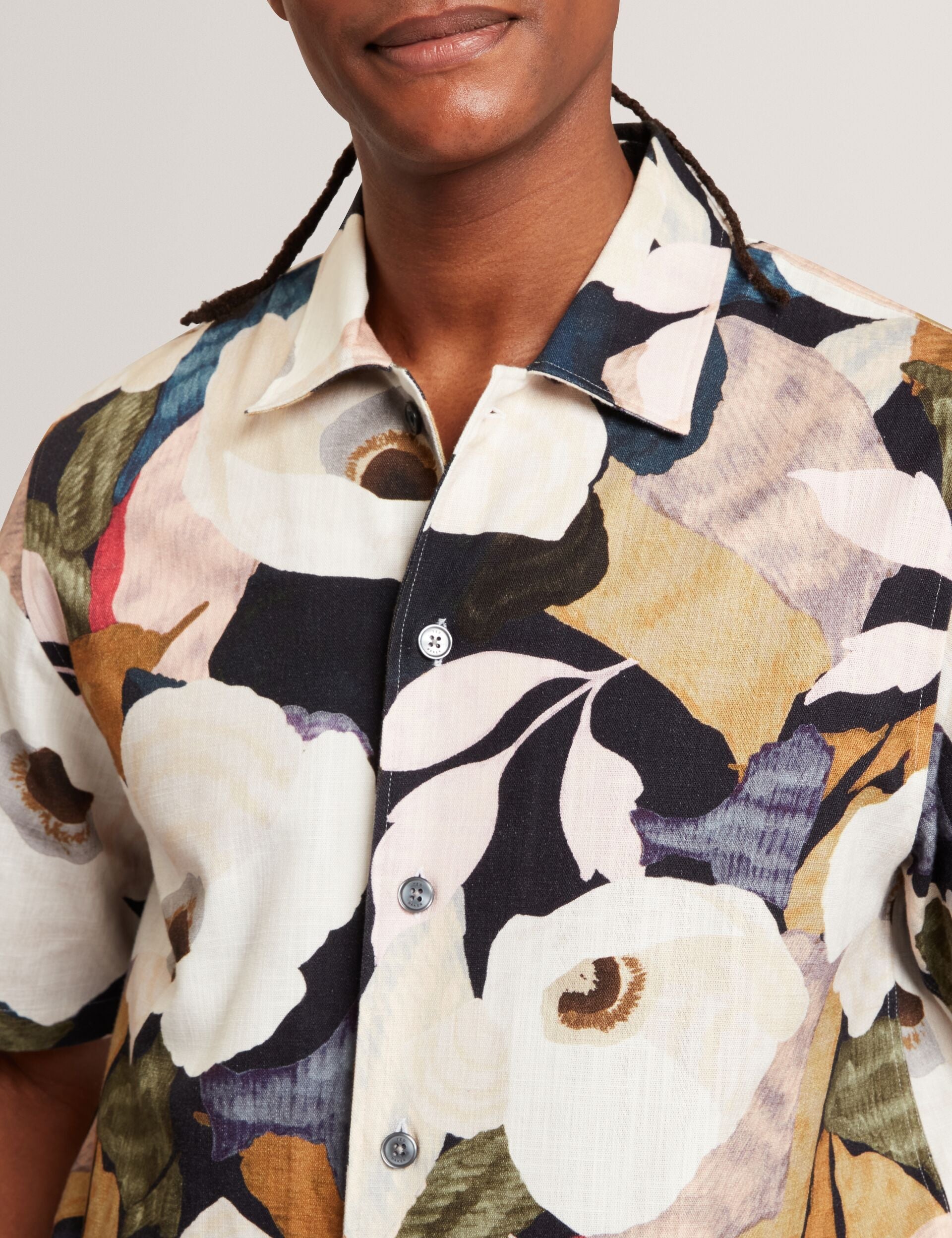 Ted Baker Langdon Garden Print Relaxed Short Sleeve Shirt