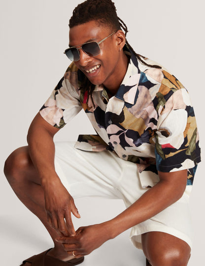 Ted Baker Langdon Garden Print Relaxed Short Sleeve Shirt