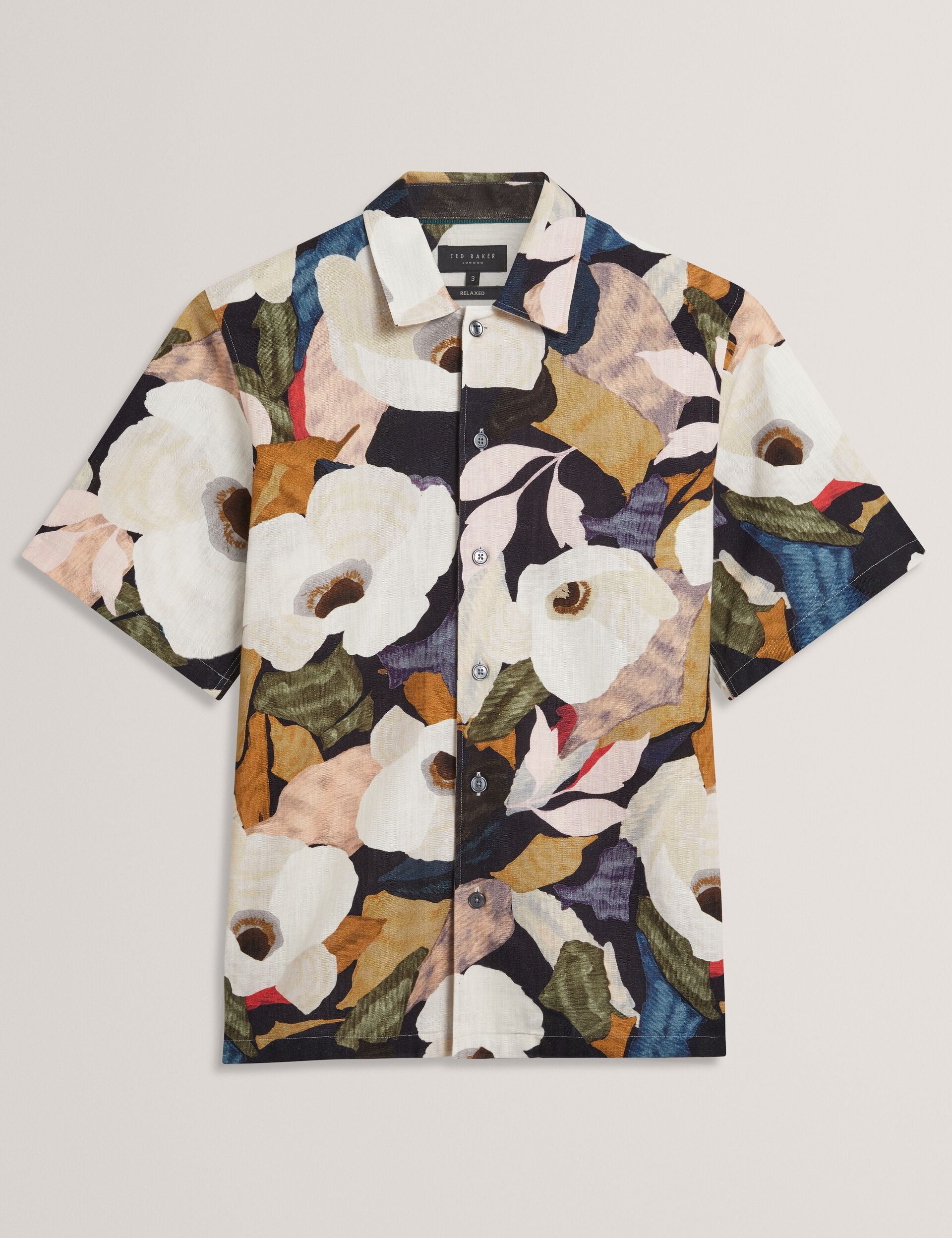 Ted Baker Langdon Garden Print Relaxed Short Sleeve Shirt