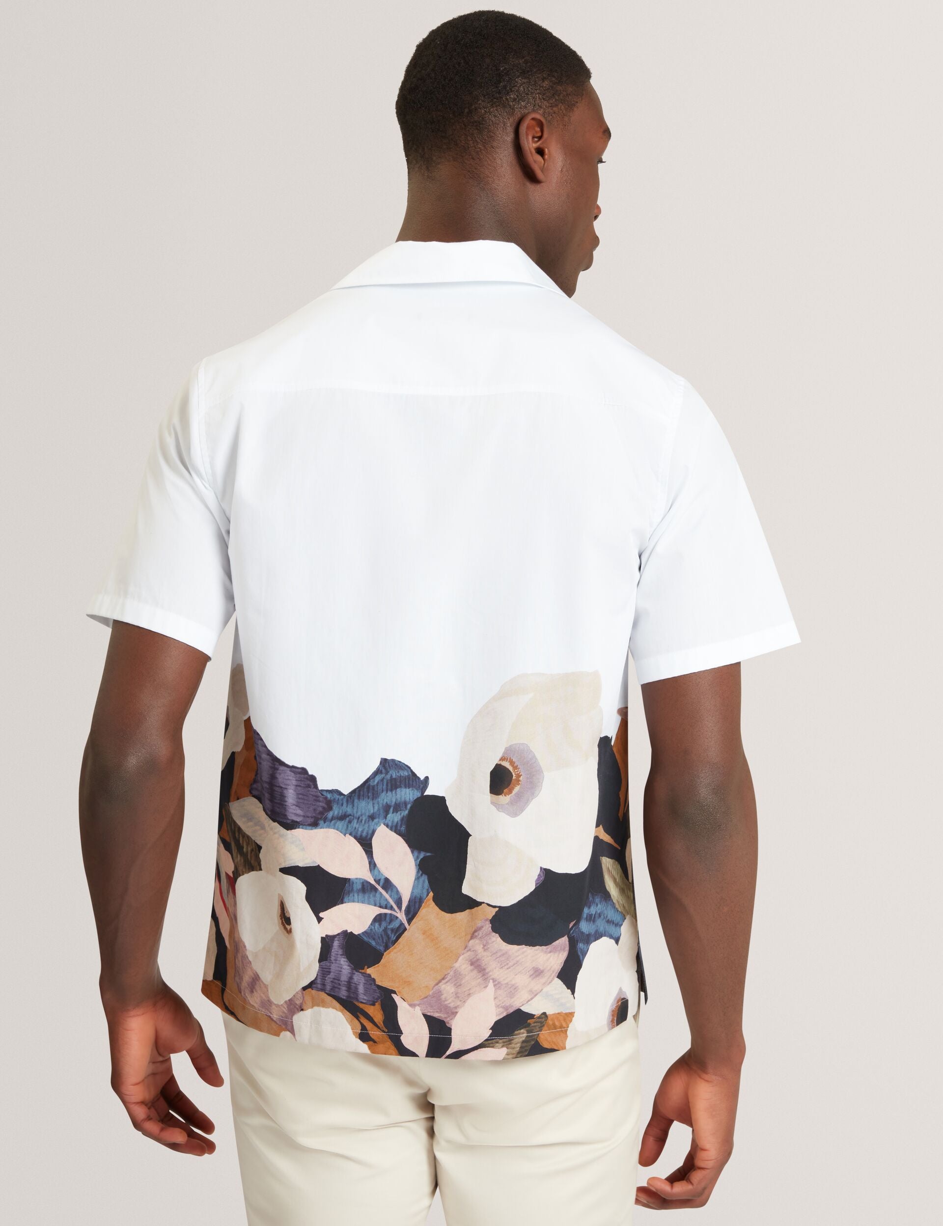 Ted Baker Moussa Relaxed Printed Hem Cotton Resort Shirt