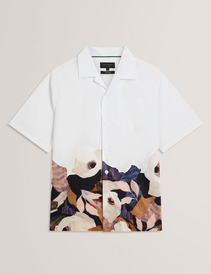 Ted Baker Moussa Relaxed Printed Hem Cotton Resort Shirt