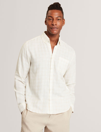 Ted Baker Andrey Relaxed Marl Check Long Sleeve Shirt