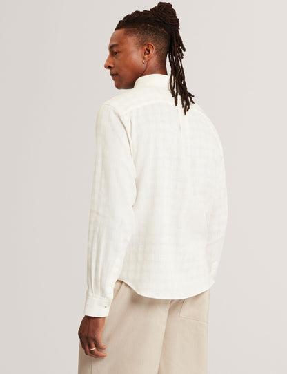 Ted Baker Andrey Relaxed Marl Check Long Sleeve Shirt