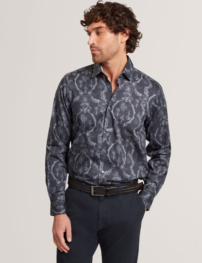 Ted Baker Baddley Botanical Lace Cotton Stretch Shirt