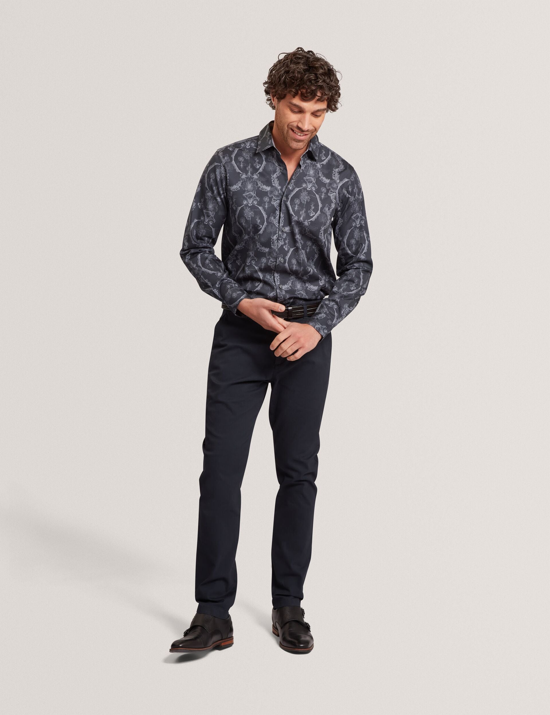 Ted Baker Baddley Botanical Lace Cotton Stretch Shirt