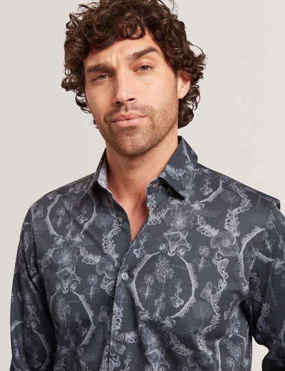 Ted Baker Baddley Botanical Lace Cotton Stretch Shirt