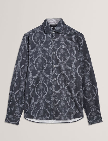 Ted Baker Baddley Botanical Lace Cotton Stretch Shirt
