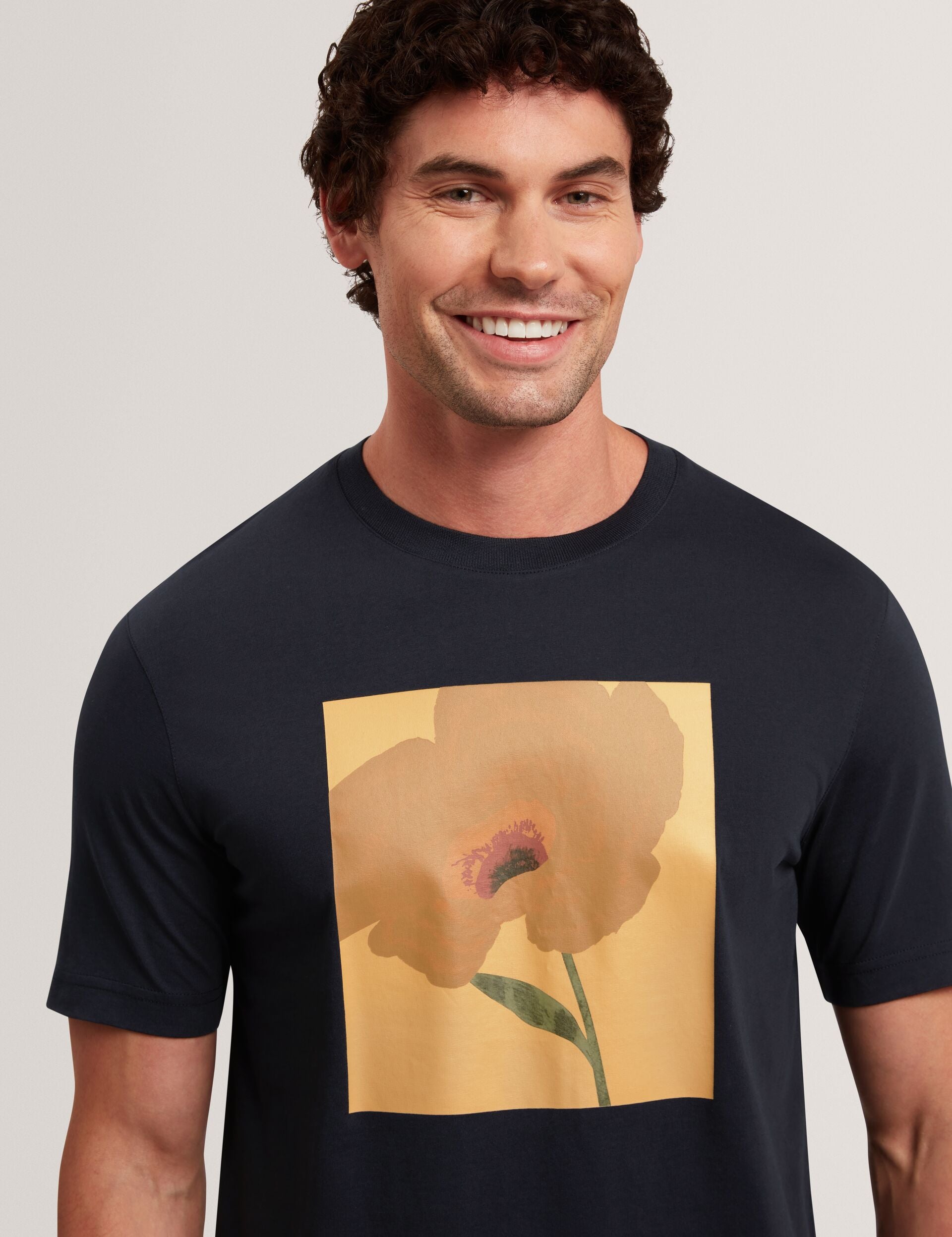 Ted Baker Crawley Floral Box Graphic Cotton Tshirt