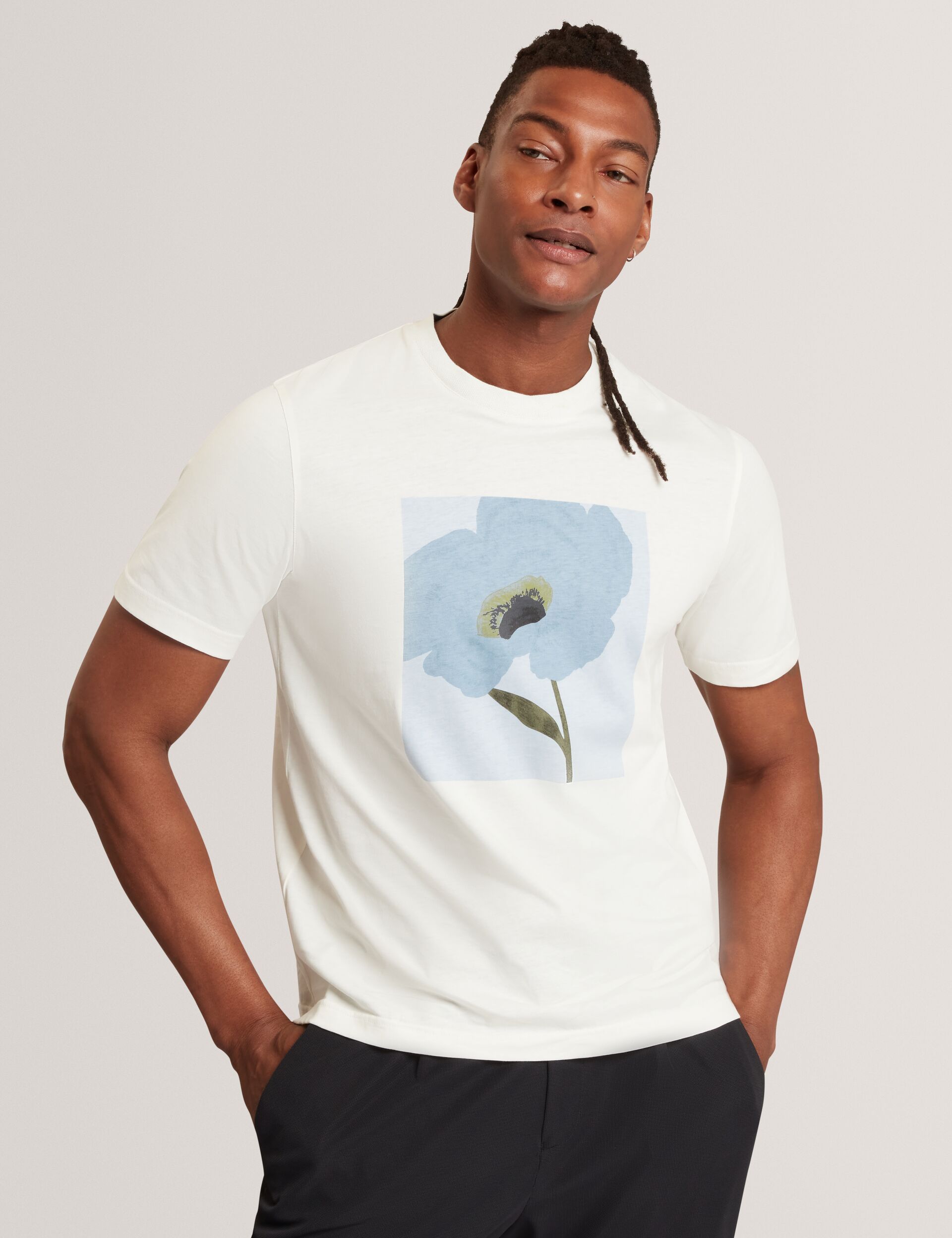 Ted Baker Crawley Floral Box Graphic Cotton Tshirt