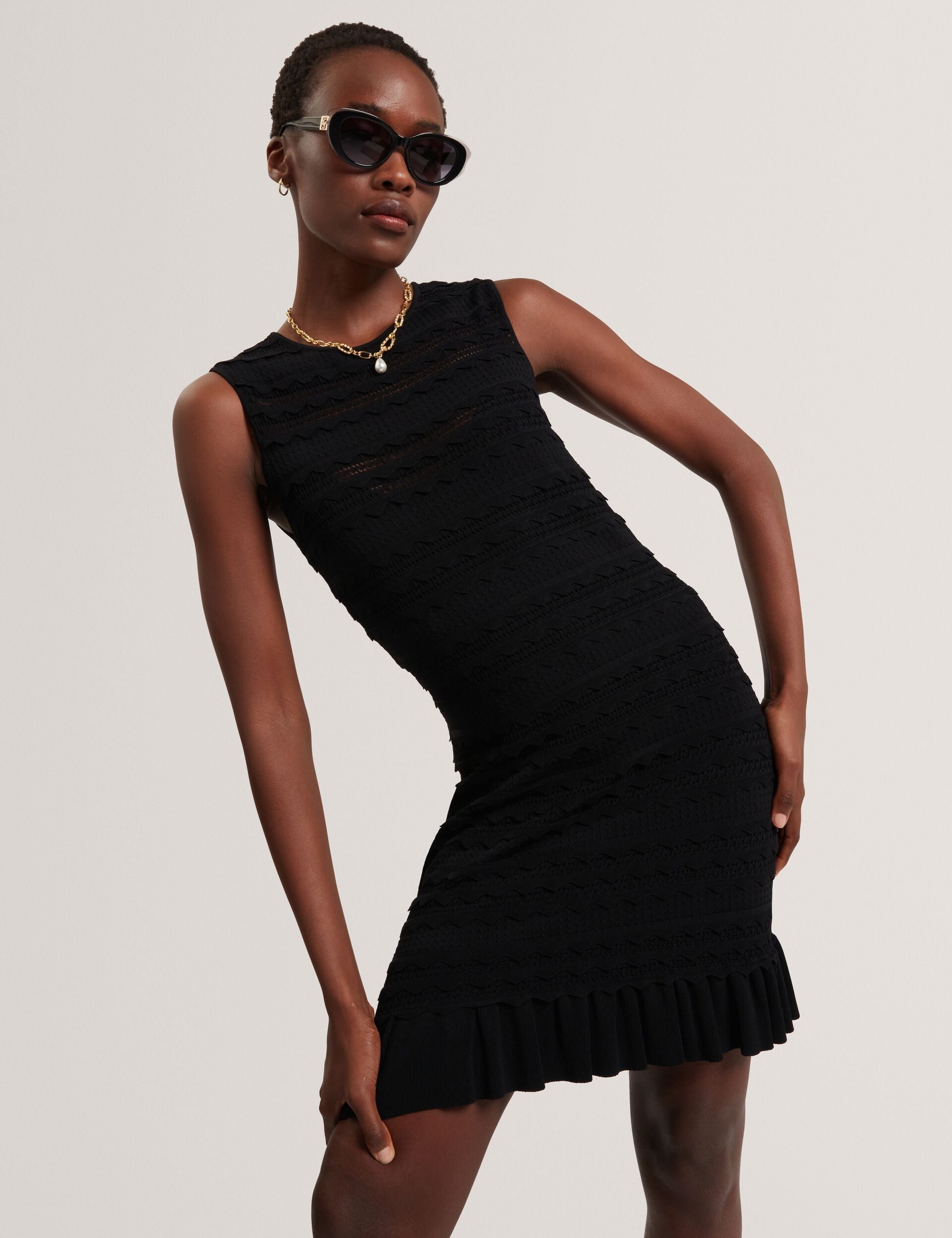 Ted Baker Avela Scallop Detail Flippy Bodycon Mini Dress Women's