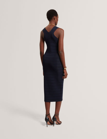 Ted Baker Ardiele Cross Strap Bandage Knit Bodycon Midi Dress Women's