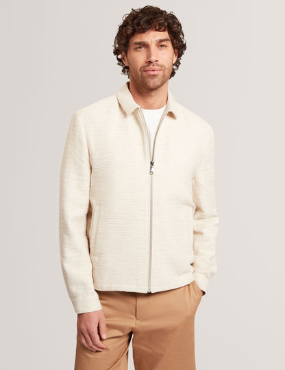 Ted Baker Rustich Textured Cotton Blend Harrington Jacket