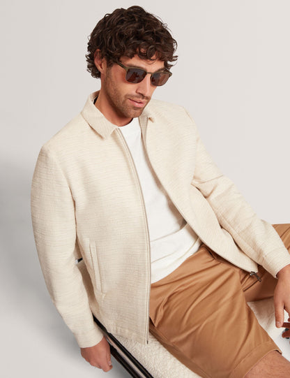 Ted Baker Rustich Textured Cotton Blend Harrington Jacket