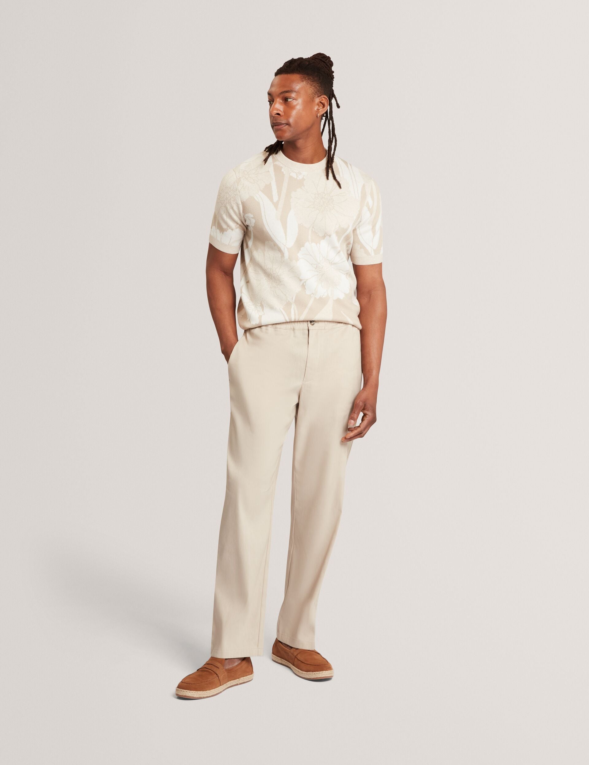 Ted Baker Culverr Relaxed Linen Blend Elasticated Trousers